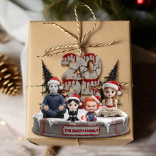 Load image into Gallery viewer, Personalized Horror Family Ornament - Perfect Gift for Fans of Spooky Culture Ornament PopCulturePrints
