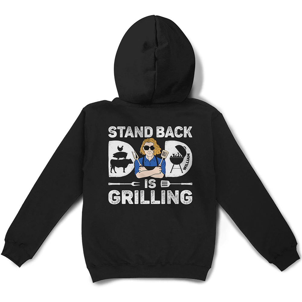 Stand Back, Dad Is Grilling - Personalized T-Shirt T-shirt PopCulturePrints