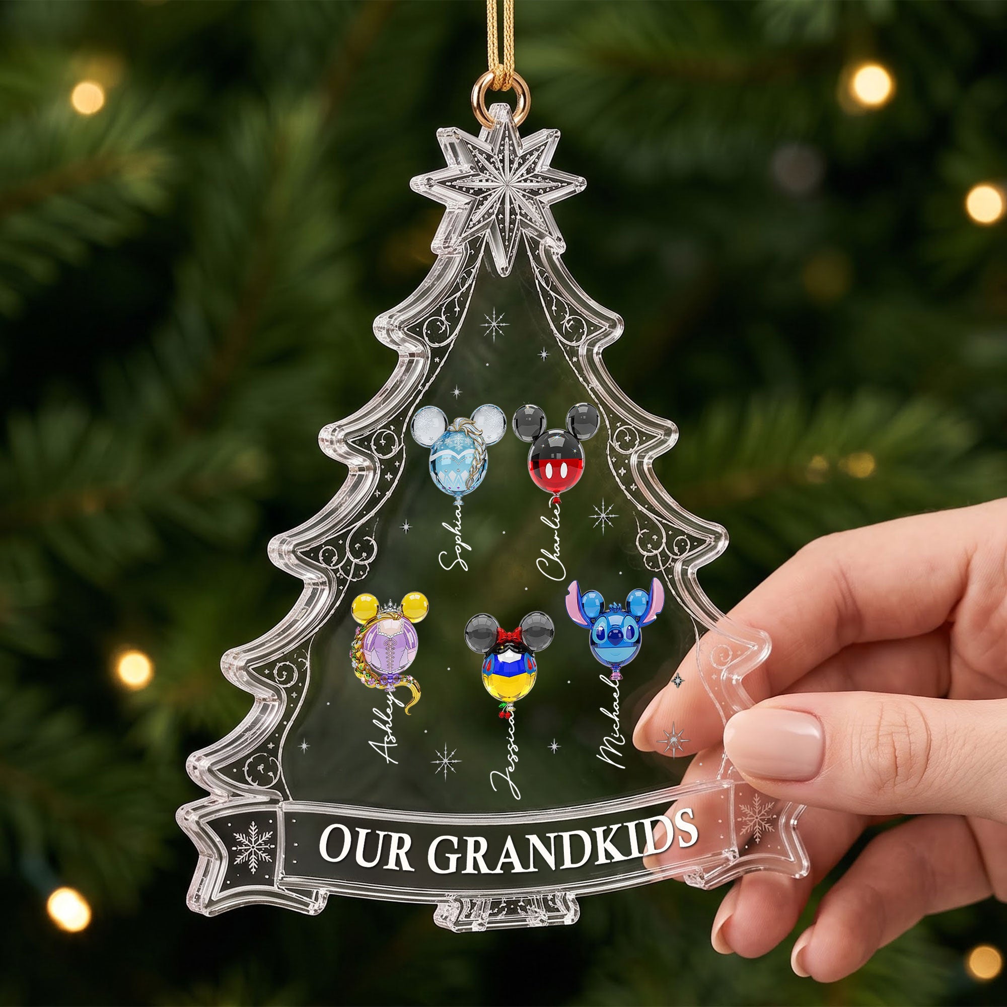“Making Memories, One Ornament at a Time” - Personalized Grandkids Make Christmas Brighter Ornament - Custom Gift for Grandparents