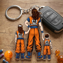 Load image into Gallery viewer, "Empowered Warrior Mom: A Tribute to Love" - Ultimate Warrior Mom Keychain - Personalized Gift for Mom, Grandma &amp; More Keychains PopCulturePrints
