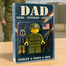 Load image into Gallery viewer, &quot;Dad: Hero, Veteran, Legend&quot; - Personalized Acrylic Plaque, Perfect Gift for Dad and Grandpa Shaped Plaques PopCulturePrints
