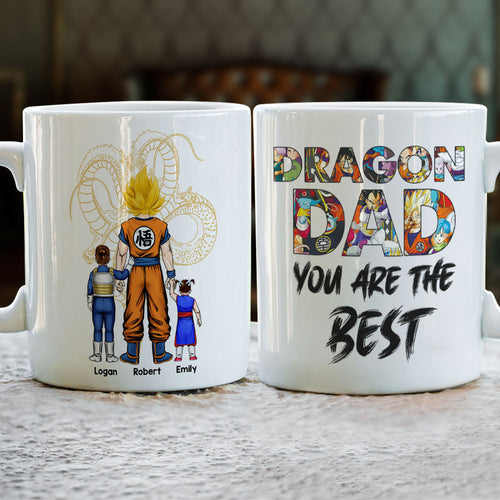 Personalized Dragon Dad Mug - Custom Anime-inspired Gift Coffee Mug PopCulturePrints