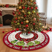 Load image into Gallery viewer, &quot;It&#39;s not what&#39;s under the tree that matters, it&#39;s who&#39;s around it!&quot; - Customize Your Own Monster Quilted Tree Skirt - Perfect Christmas Gift for Family and Friends Tree Skirt PopCulturePrints

