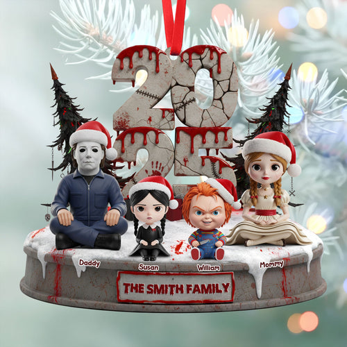 Personalized Horror Family Ornament - Perfect Gift for Fans of Spooky Culture Ornament PopCulturePrints