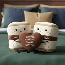Load image into Gallery viewer, A Sweet Reminder: 'I Love You A Little S'more Everyday' – Custom Shape Pillow for Couples Pillow PopCulturePrints
