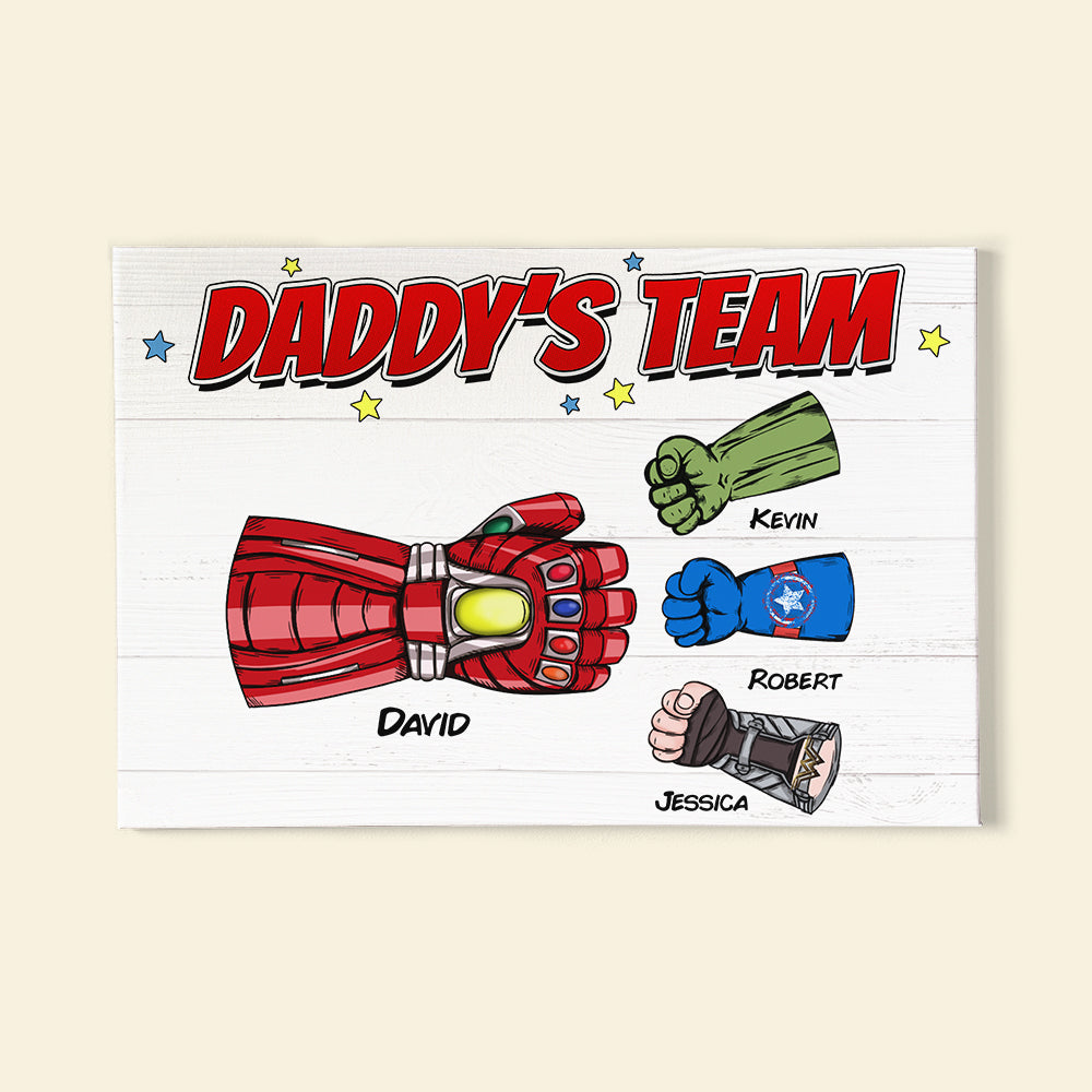 Personalized Superhero Canvas Print for Dad Poster & Canvas PopCulturePrints