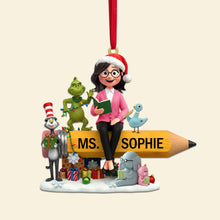 Load image into Gallery viewer, “A Teacher’s Joy” - Personalized Teacher Acrylic Ornament - Custom Gift for Teachers, Educators, and Mentors Ornament PopCulturePrints
