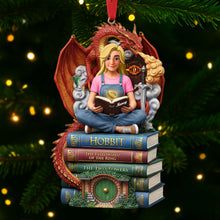 Load image into Gallery viewer, &quot;For Every Book Lover, A Magical Moment Awaits&quot; - Personalized Book Lover Christmas Ornament - Gift for Readers and Book Enthusiasts Ornament PopCulturePrints
