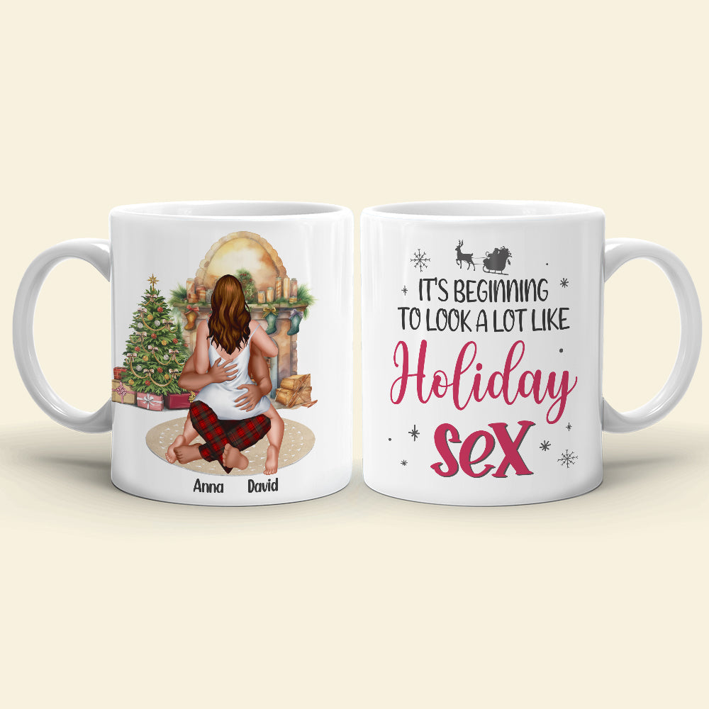 It's Beginning To Look A Lot Like Holiday Romance Personalized Couple Mug