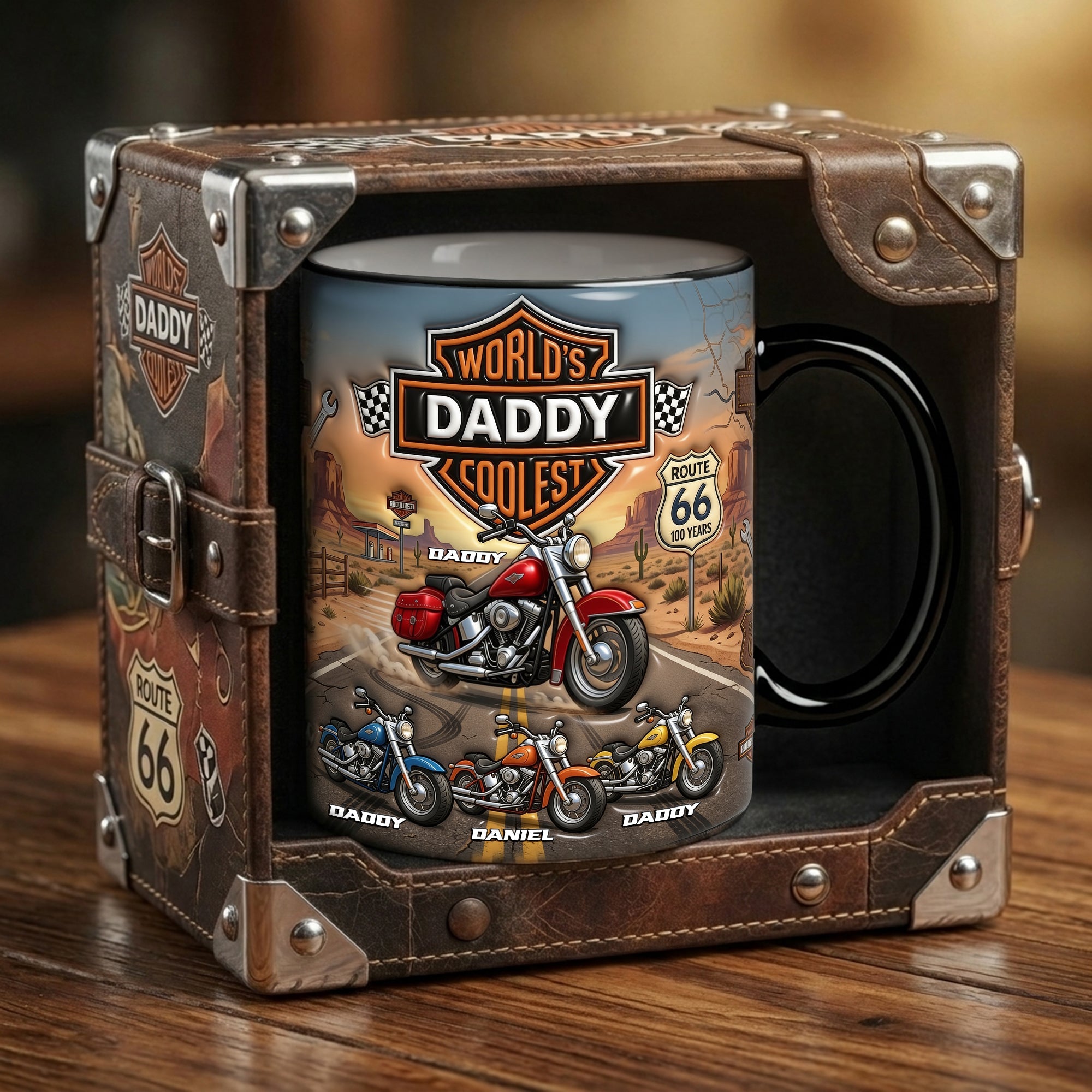 World's Coolest Dad Motorcycle Magic Mug - Personalized Gifts for Father's Day Biker Dads Coffee Mug PopCulturePrints