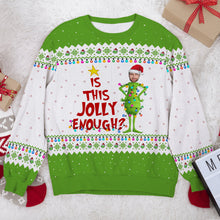 Load image into Gallery viewer, Customizable Christmas &#39;Is This Jolly Enough?&#39; Ugly Sweater Ugly Christmas Sweater PopCulturePrints
