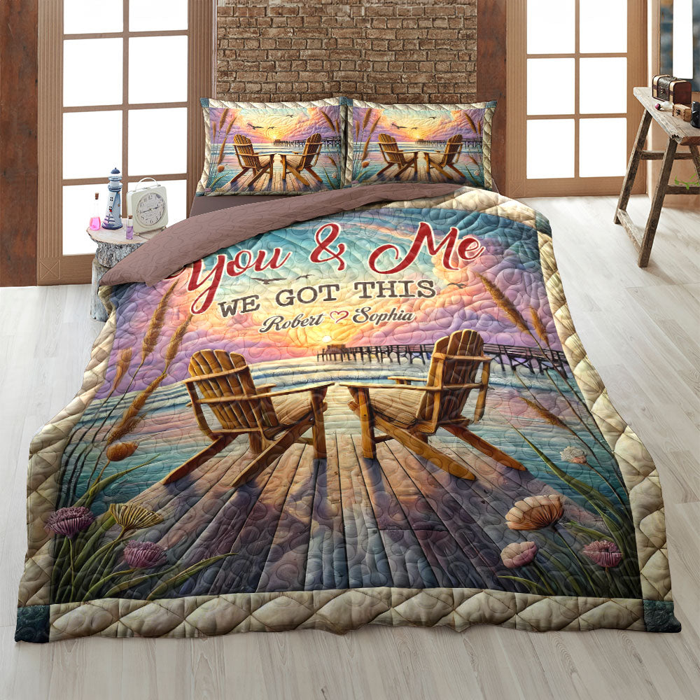 Personalized Couple Quilt Bedding Set - Love & Togetherness Blanket PopCulturePrints