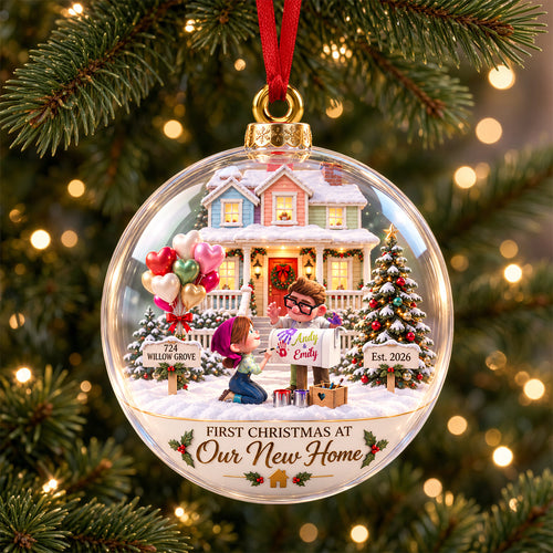 “First Christmas at Our New Home” - Personalized Ornament for Newlywed Couples Ornament PopCulturePrints