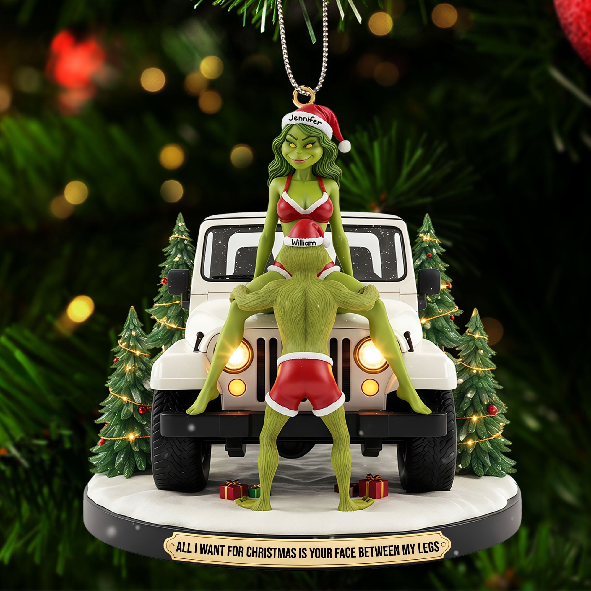 All I Want for Christmas is Your Face Between My Legs - Funny Couple Ornament - Personalized Gift for Off Road Enthusiasts Ornament PopCulturePrints