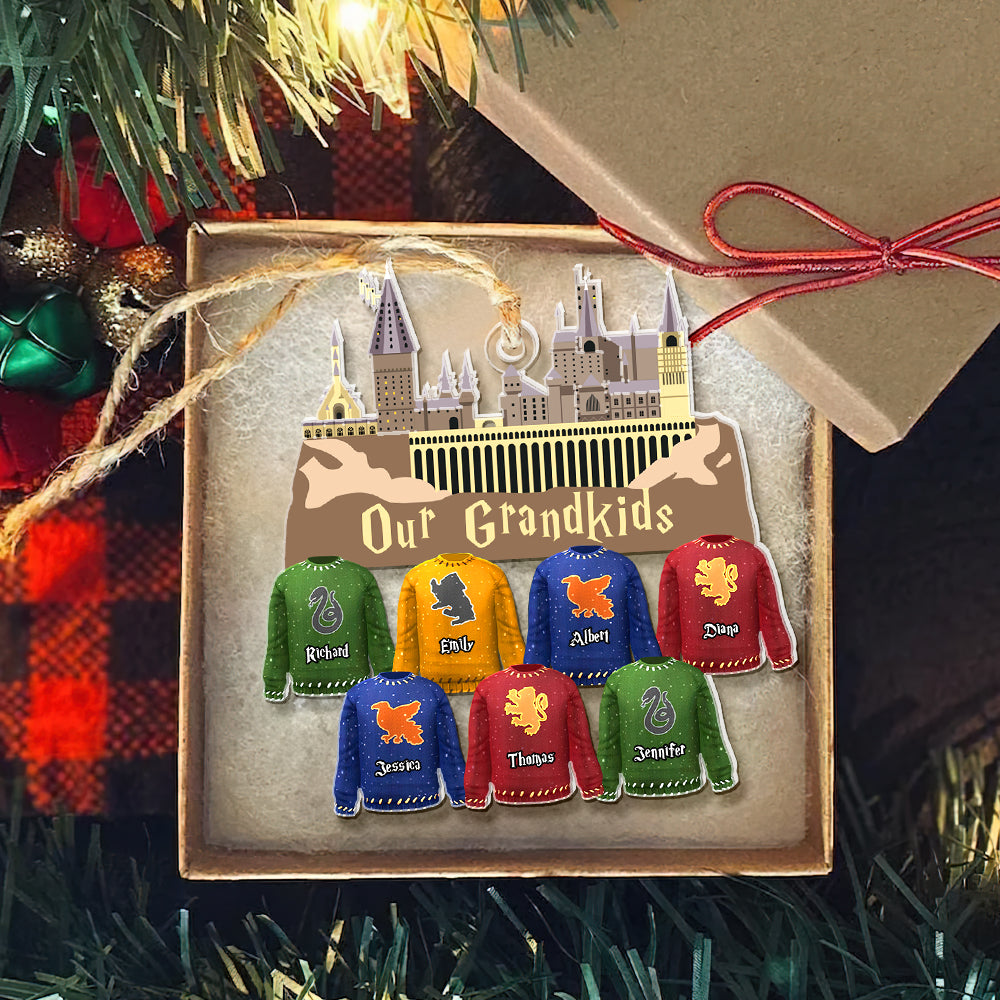 Custom Family Christmas Ornament - Magic Castle Theme