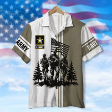 Load image into Gallery viewer, Personalized &#39;American Soldier&#39; Hawaiian Shirt - Custom Military Pride Design
