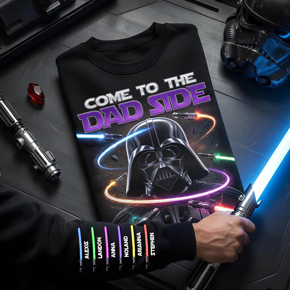Join the Dark Side of Fatherhood - Personalized Fearless Guardian Shirt - Perfect Gift for Dads, Grandpas, and Men Who Love Unique Designs AOP Products PopCulturePrints