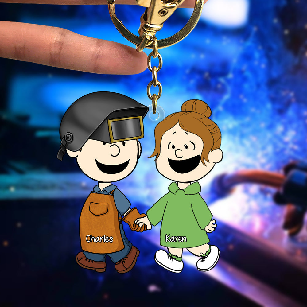 Custom Couple Keychain - Meaningful Personalized Valentine's Day Gifts Keychains PopCulturePrints
