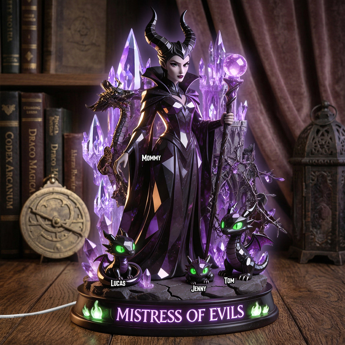 "Embrace the Magic of Motherhood" - Customizable Regal Magic Mom Acrylic Plaque - Gift for Mom, Grandma, and More Light Box PopCulturePrints