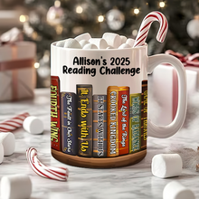 Load image into Gallery viewer, Custom Book Lover Coffee Mug - Personalized Reading Challenge Gift Coffee Mug PopCulturePrints
