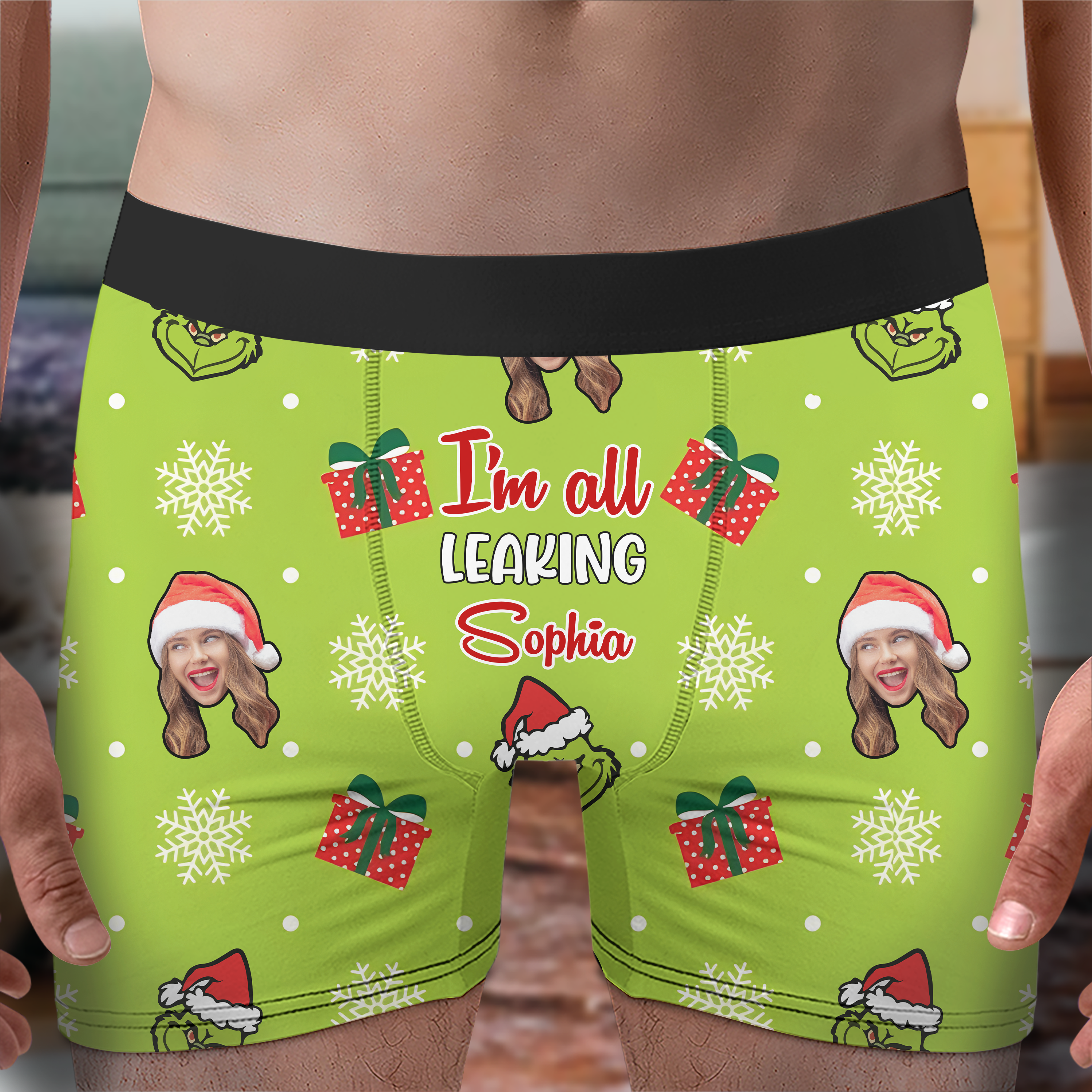 Personalized Christmas Photo Boxer Briefs for Men/Women Boxer Briefs PopCulturePrints