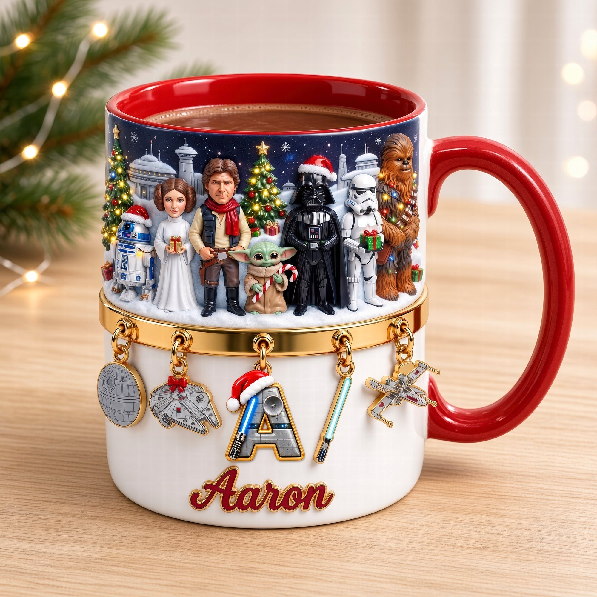 Warriors Merry Xmas In The Universe Accent Mug - Personalized Christmas Gift for Geeks and Fans