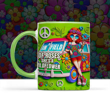 Load image into Gallery viewer, Personalized Hippie Style Accent Mug - Wildflower Design Coffee Mug PopCulturePrints
