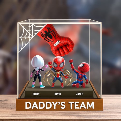 “Heroes Together” - Spider Team Plaque, Personalized Gifts for Dad & Grandpa Shaped Plaques PopCulturePrints