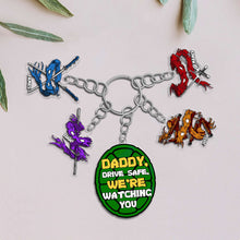 Load image into Gallery viewer, Customizable Keychain for Dad with Character Charms Keychains PopCulturePrints
