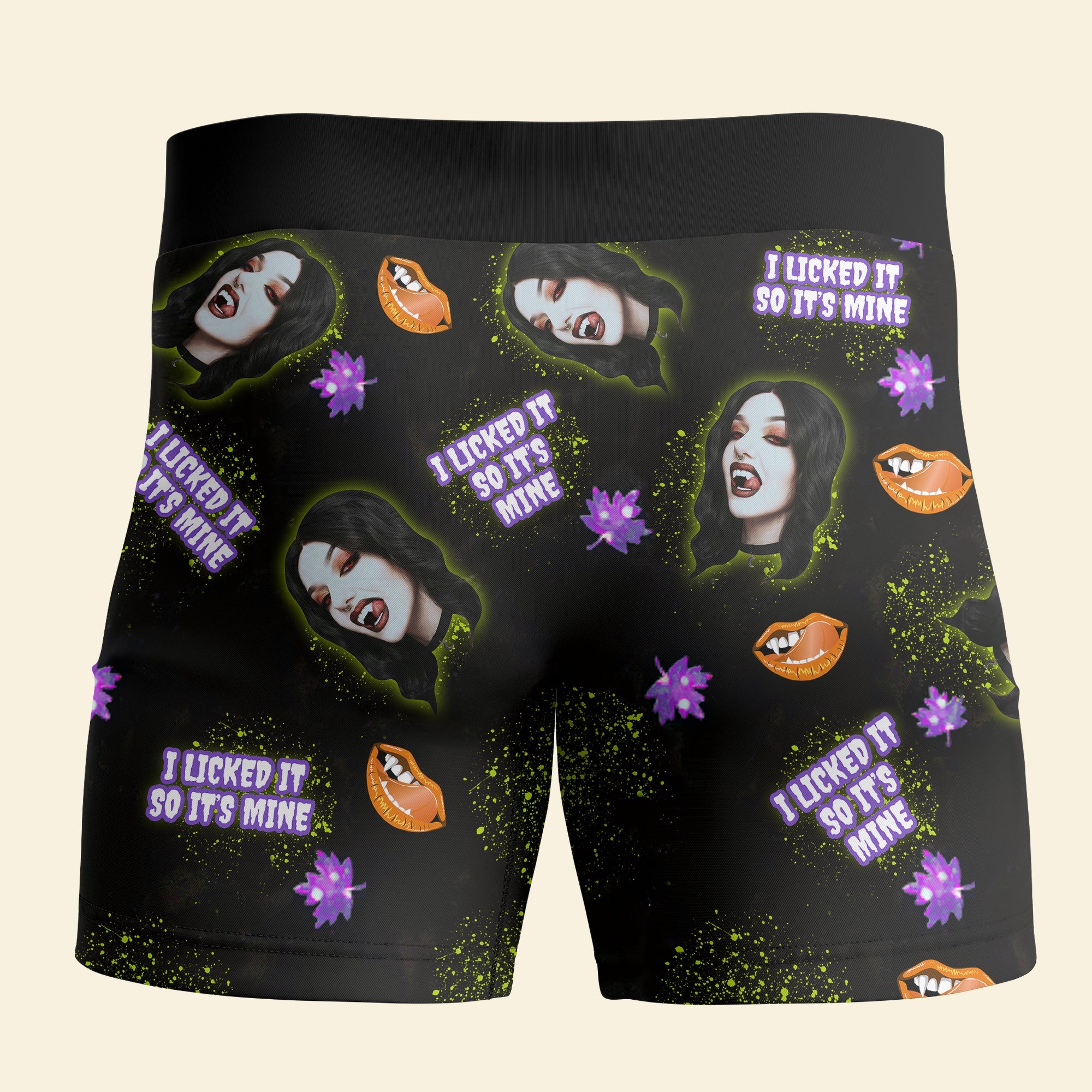 Custom Halloween Boxer Shorts for Couples - I Licked It So It's Mine Boxer Briefs PopCulturePrints