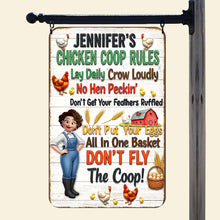Load image into Gallery viewer, Personalized Chicken Coop Rules Metal Sign - Custom Gift for Farm Girls Metal Signs PopCulturePrints
