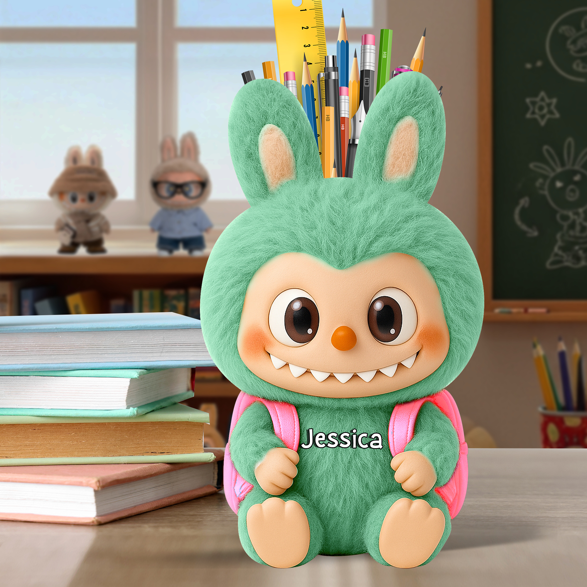 Bring Joy with Our Cute Bunny Wooden Pen Holder - Personalized Gift for Kids Pen Holder PopCulturePrints