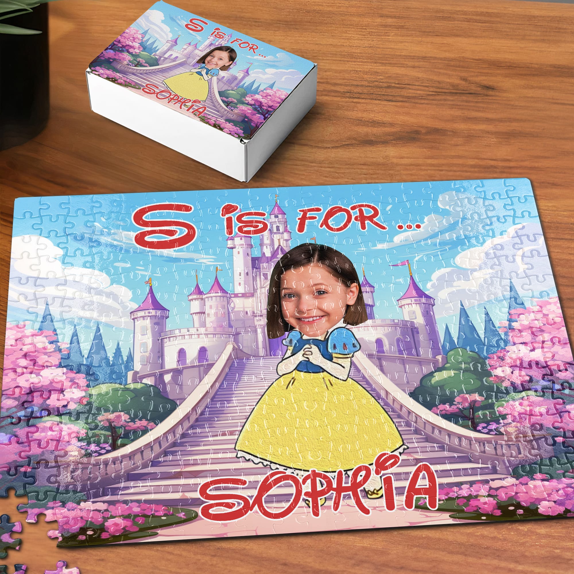 Custom Princess Photo Jigsaw Puzzle for Kids - Personalized Gift Wood Sign PopCulturePrints