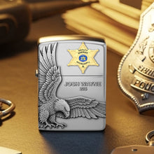Load image into Gallery viewer, &quot;Honor the Brave – American Hero Police Lighter&quot; - Personalized Gift for Police Officers, Captains, Sheriffs Lighter PopCulturePrints

