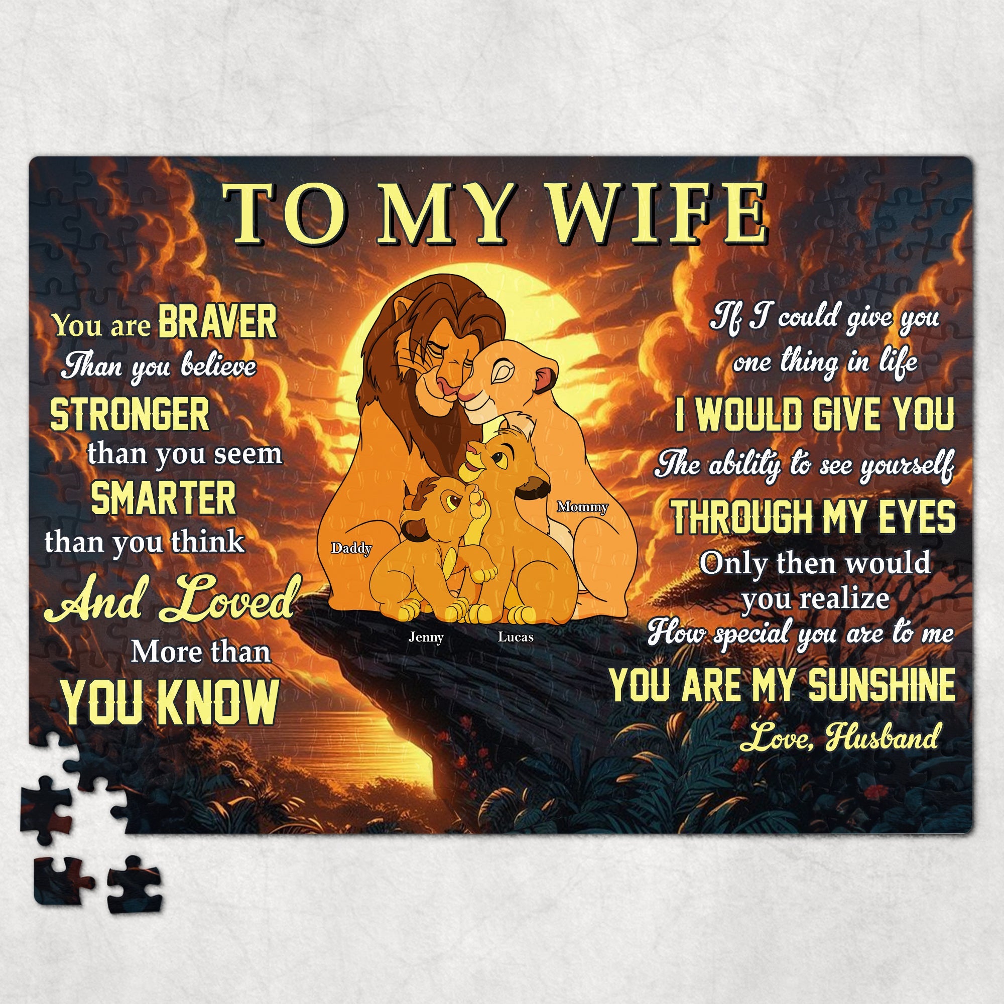 Personalized Romantic Jigsaw Puzzle – 'To My Wife' Gift Jigsaw Puzzles PopCulturePrints