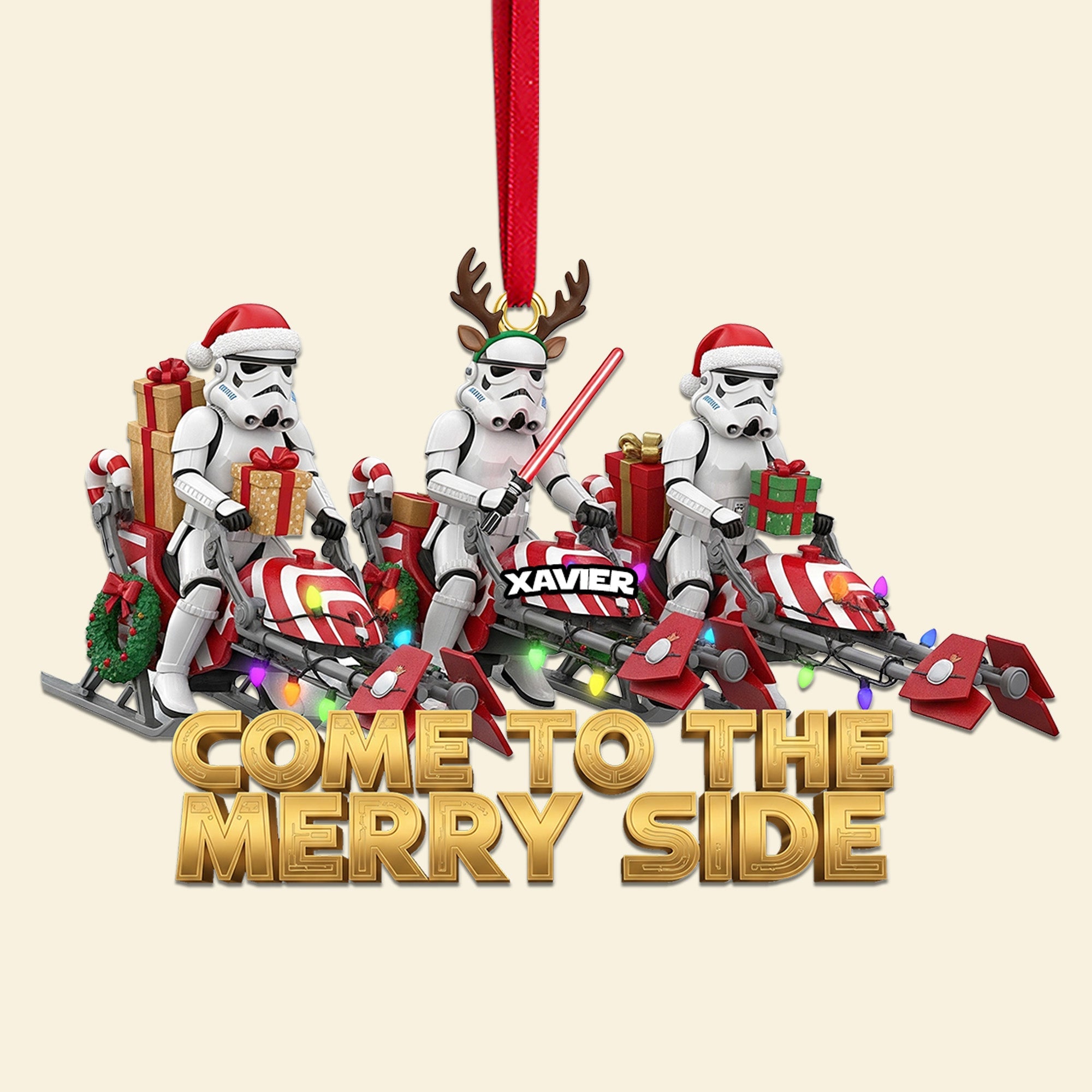 “Come to the Merry Side” - Personalized Cosmic Guardian Acrylic Ornaments - Unique Christmas Gift for Friends, Family & Collectors Ornament PopCulturePrints