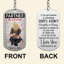 Load image into Gallery viewer, Personalized Partner in Crime Keychain - Customized Engraved Stainless Steel Gift Keychains PopCulturePrints
