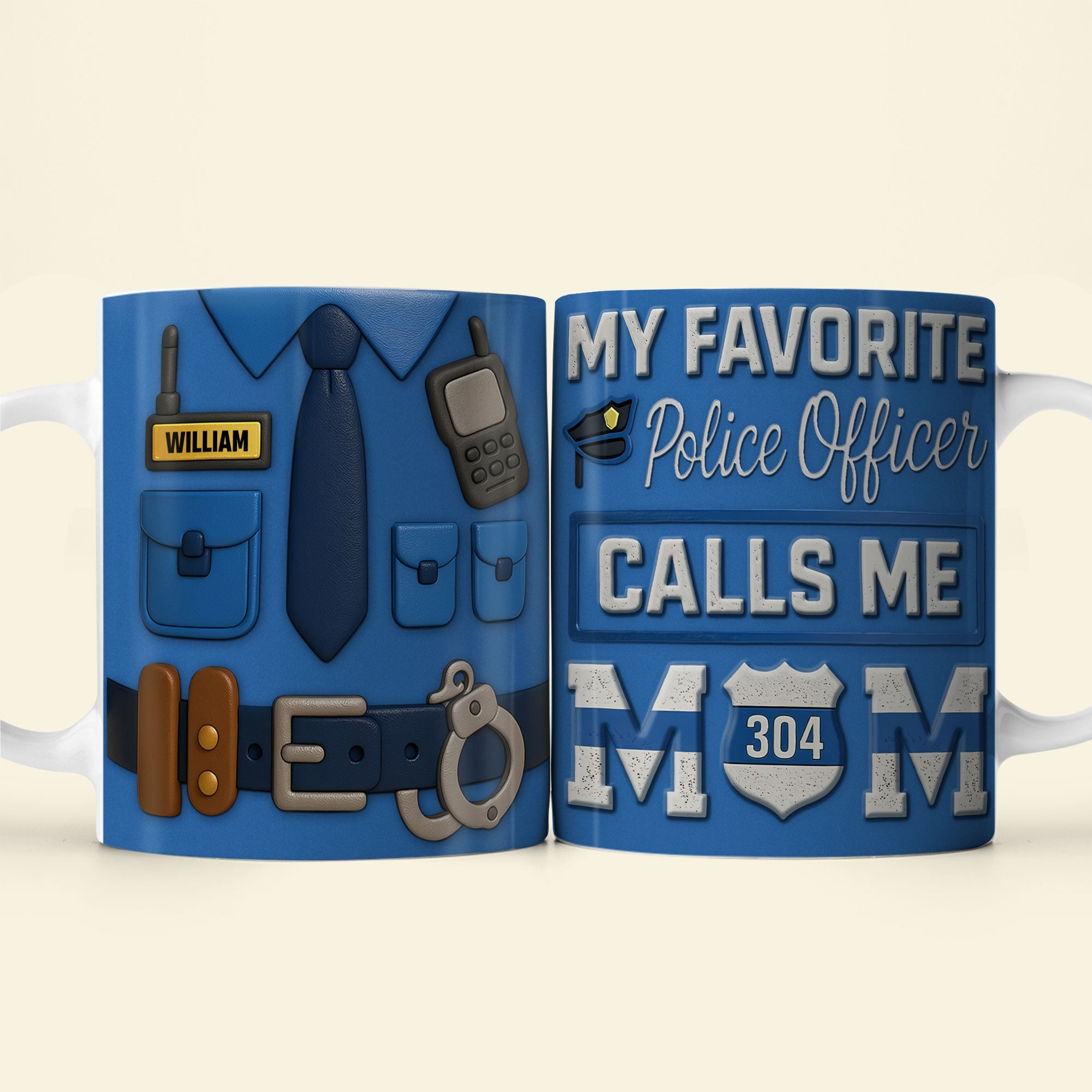 My Favorite Police Officer Calls Me Mom - Personalized Coffee Mug for Police Mom Coffee Mug PopCulturePrints