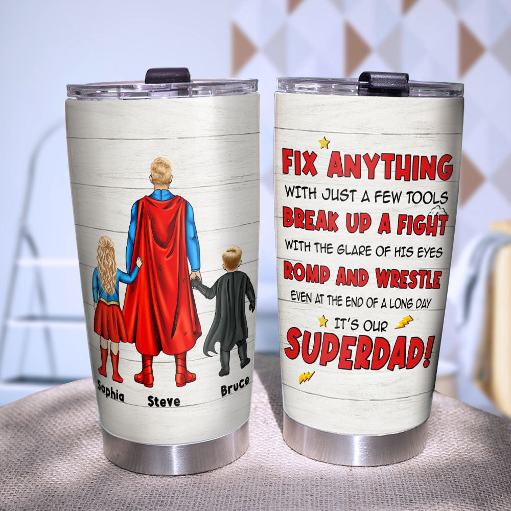 Superdad Personalized Tumbler - Custom Names