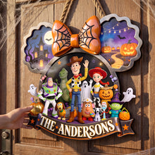 Load image into Gallery viewer, “Celebrate Family Togetherness This Halloween” - Personalized Spooky Family Wall Hanging Sign - Custom Gift for Loved Ones, Friends, and Neighbors
