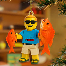 Load image into Gallery viewer, “Hooked on Memories” - Personalized Fishing Custom Photo Acrylic Ornament - Perfect Gift for Fishing Lovers Ornament PopCulturePrints
