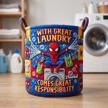 Load image into Gallery viewer, Laundry Time - Personalized Gifts Quilted Laundry Basket 07TYDH090726 Laundry Basket PopCulturePrints
