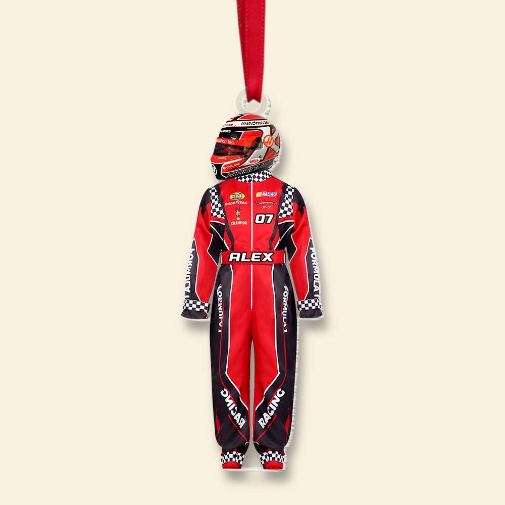 Personalized Racing Lover Christmas Ornament - Custom Racing Suit Ornament PopCulturePrints