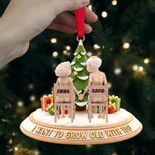 Load image into Gallery viewer, I Want to Grow Old with You - Personalized Wood Ornament for Couples Ornament PopCulturePrints
