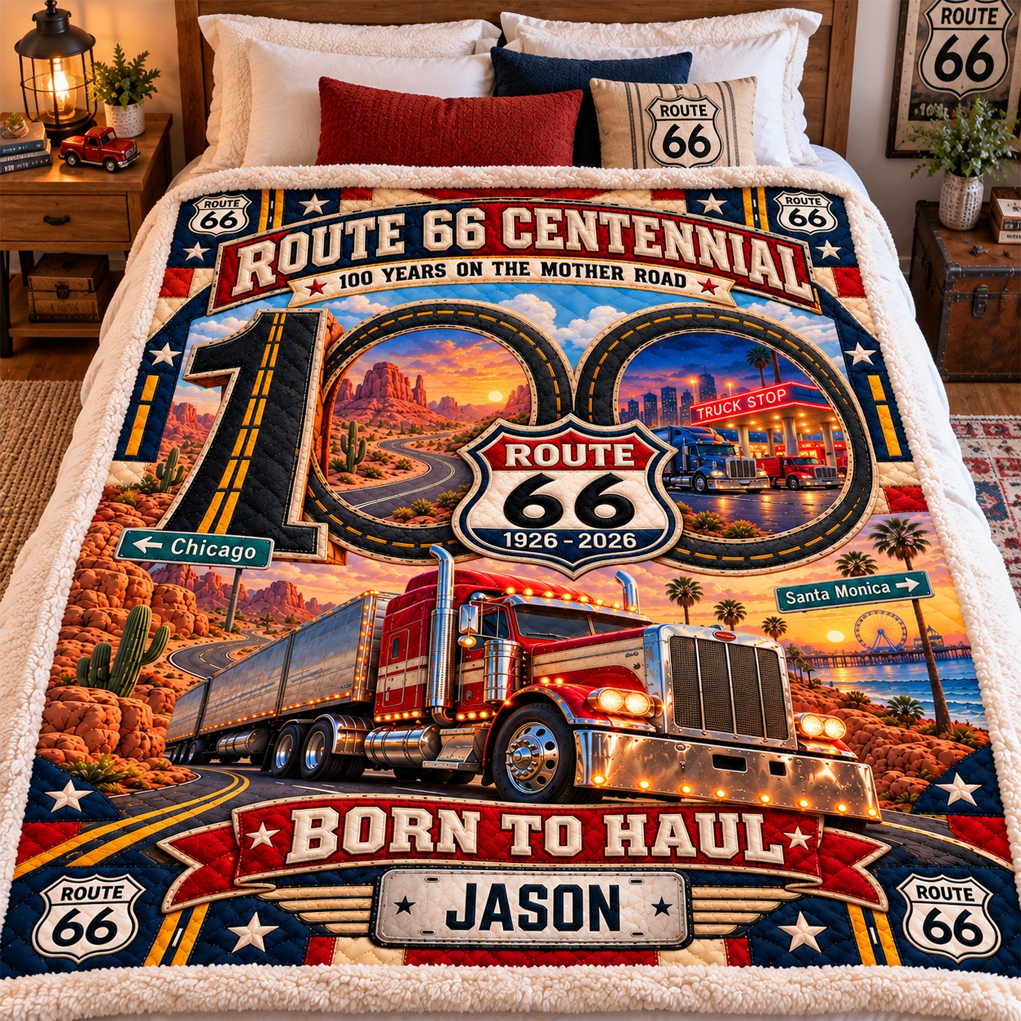 “Born to Haul” – Personalized Trucking Blanket - Perfect Gifts for Truckers & Road Adventurers Blanket PopCulturePrints