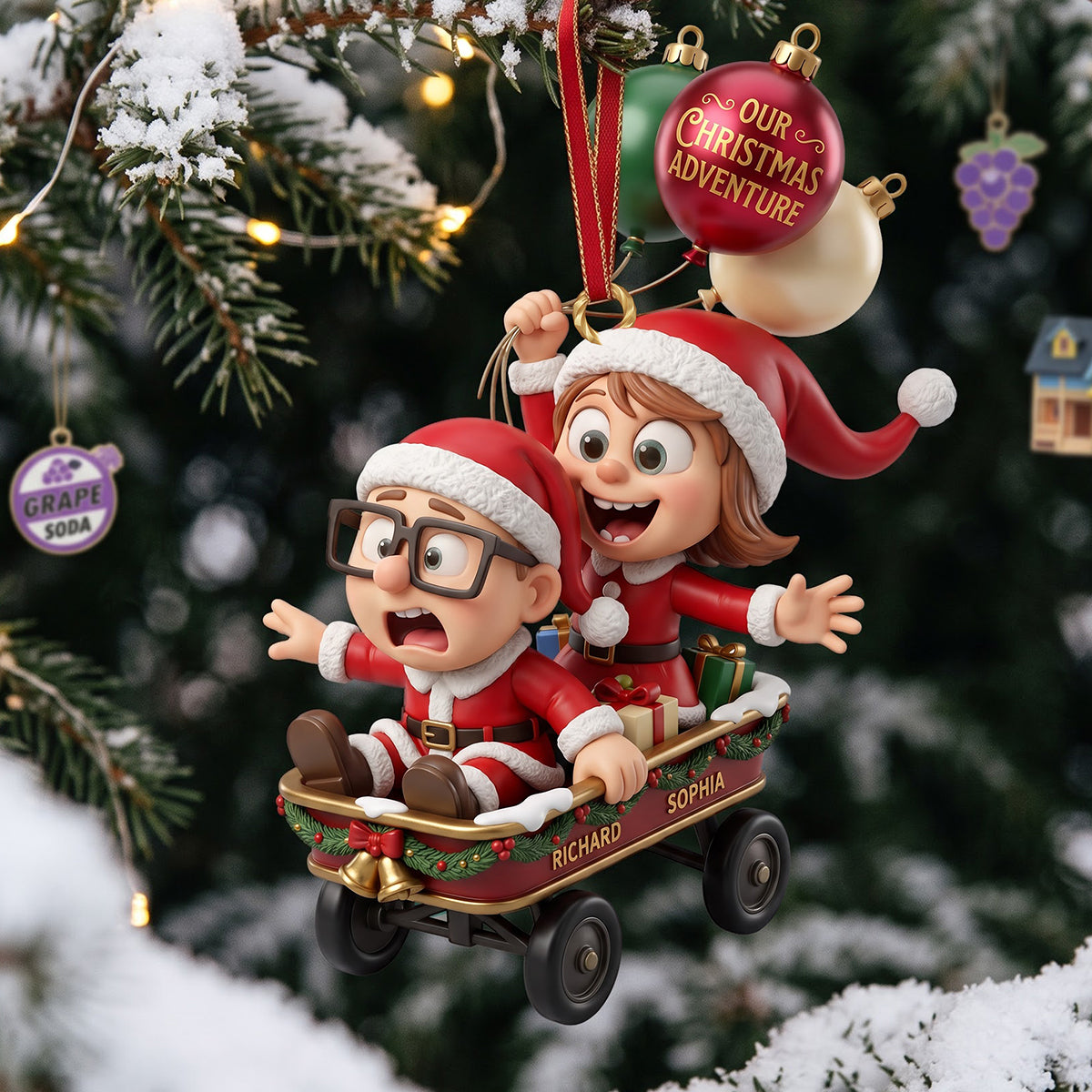 “Celebrate Togetherness with Our Christmas Adventure Ornament” - Personalized Gifts for Couples & Loved Ones