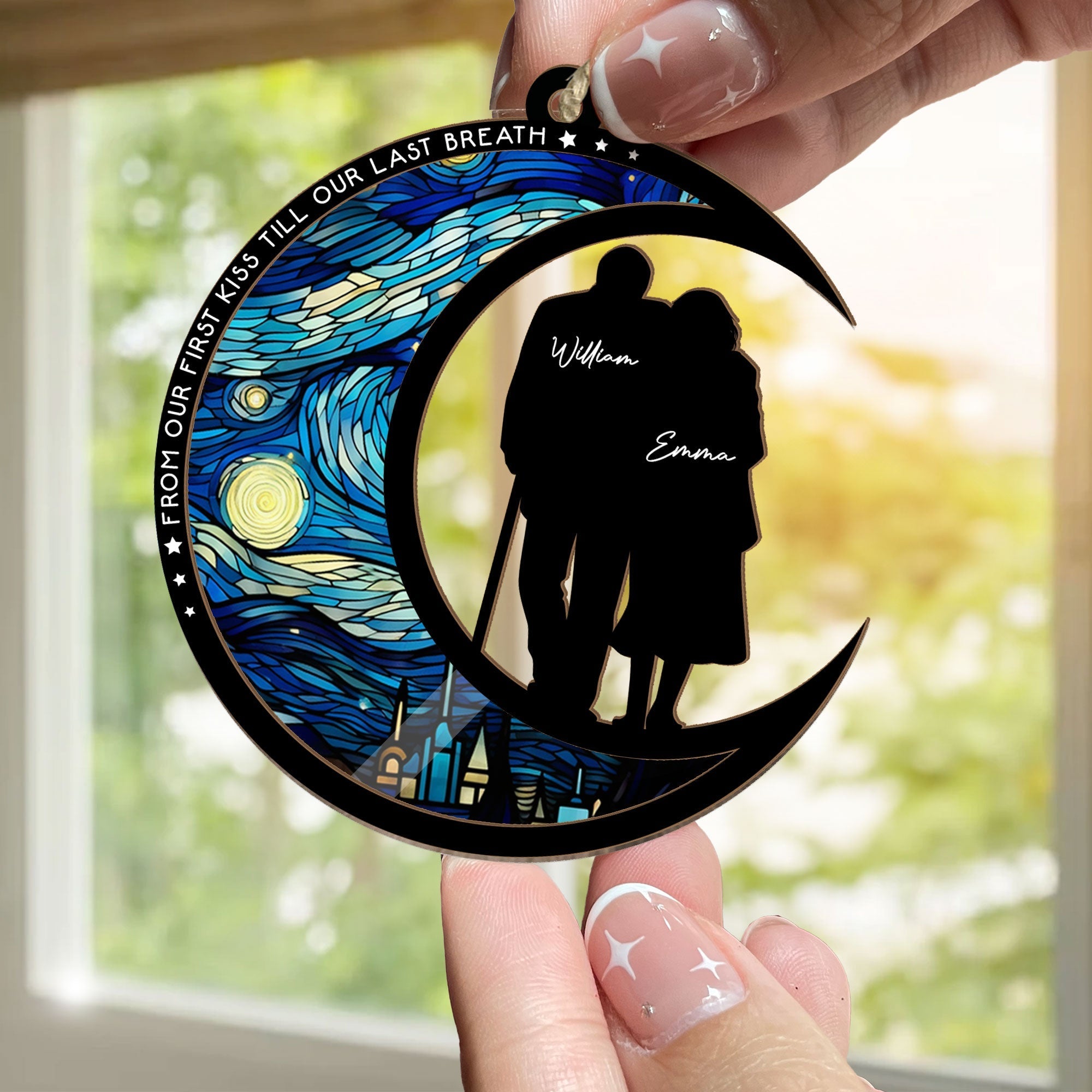 From Our First Kiss Till Our Last Breath - Personalized Suncatcher Ornament Suncatcher Ornament PopCulturePrints