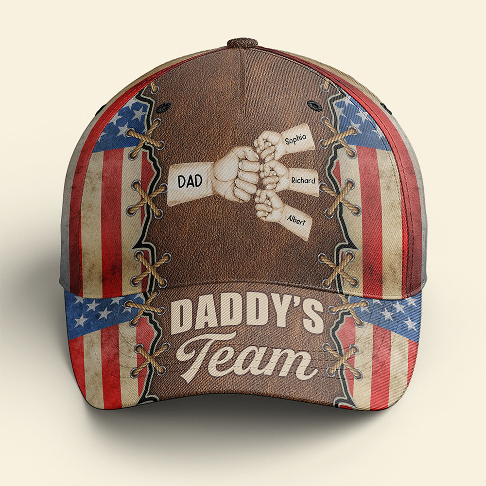 “DADDY’S TEAM” - Personalized Classic Cap for Dad Caps PopCulturePrints