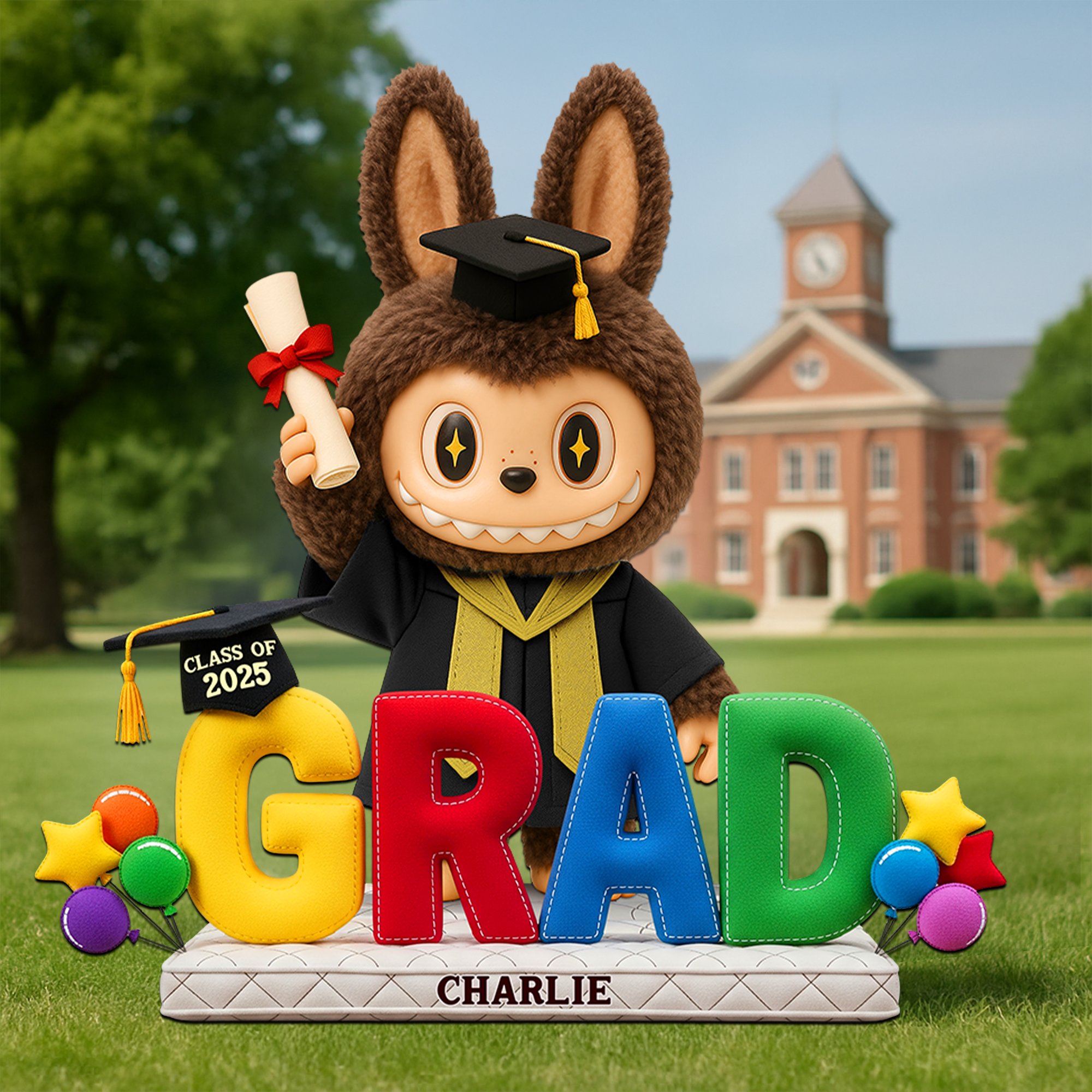 Celebrate Success with a Personalized Graduation Doll Acrylic Plaque - Unique Gift for Graduate! Shaped Plaques PopCulturePrints