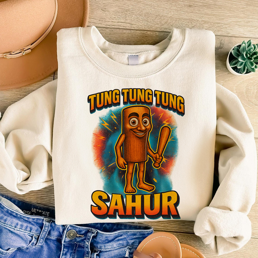 Tung Tung Tung Sahur Brainrot Shirt - A Fun Personalized Gift for Kids Shirts PopCulturePrints
